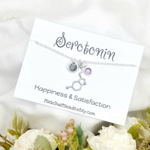 Serotonin Necklace, Molecule Necklace, Chemistry necklace, Serotonin Molecule, Serotonin, science necklace, Serotonin jewelry, anatomy Gift