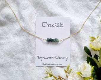 Raw emerald anklet Emerald anklet May birthstone Raw gemstone anklet Emerald jewelry Emerald Chip anklet Natural stone anklet gem anklet