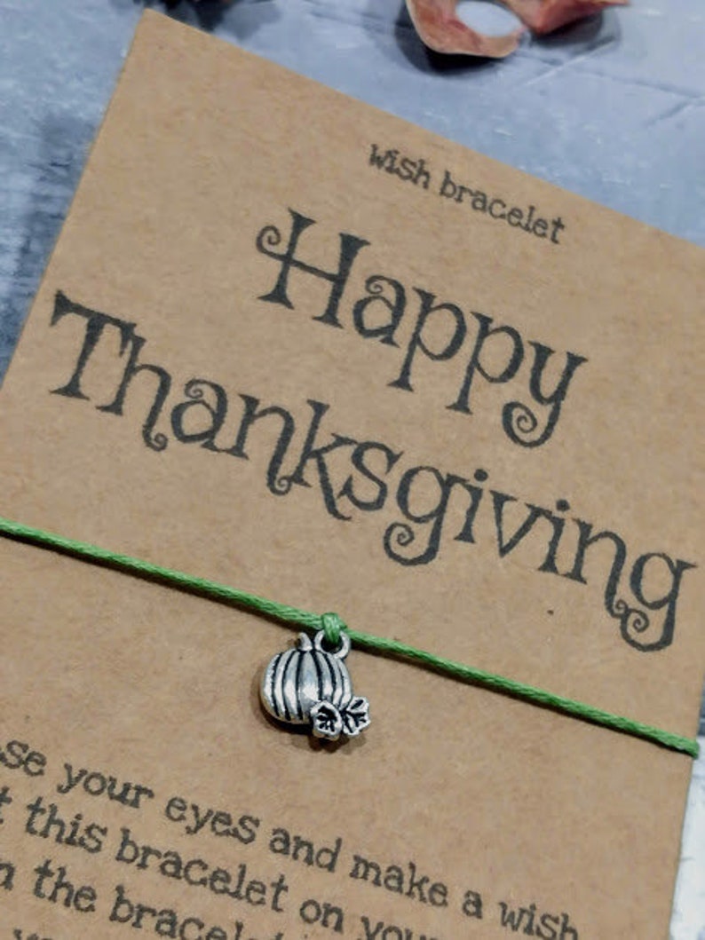 Thanksgiving, Happy Thanksgiving, Thanksgiving Wish Bracelet, Thanksgiving Jewelry, Thanksgiving Gift, Thanksgiving Holiday, Fall Jewelry image 3