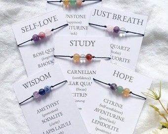 Bracelet de vœux en cristal, bracelet de vœux de yoga, bracelet de vœux d'énergie, bracelet de vœux spirituels, bracelet de pierre, bijoux en cristal