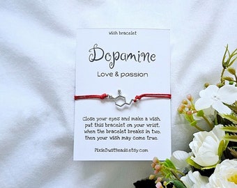 Dopamine Wish Bracelets, Dopamine bracelet, Dopamine, molecule bracelet, Dopamine molecule, Dopamine jewelry,  chemistry bracelet, Dopamine