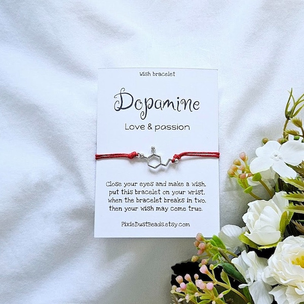 Dopamine Wish Bracelets, Dopamine bracelet, Dopamine, molecule bracelet, Dopamine molecule, Dopamine jewelry,  chemistry bracelet, Dopamine