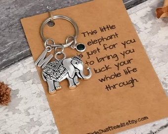 Large Lucky Elephant Keychain, Elephant Keyring, Lucky Elephant