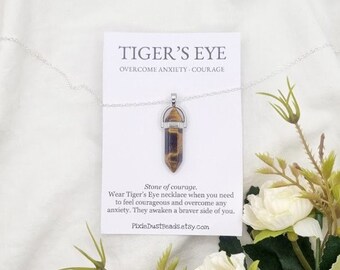 Tigers Eye necklace Crystal necklace Tigers eye pendant Gemstone necklace Tigers Eye crystal Meditation crystal Tigers Eye jewelry spiritual