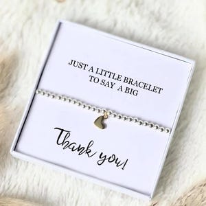 A little Bracelet to say Big Thank you  - Thank you gift Thank you silver bracelet