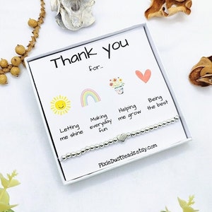 Thank you Teacher Teacher Gift Teacher Bracelet Teacher Appreciation Teacher Gift Teacher Wish bracelet Preschool teacher small teacher gift
