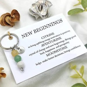 NEW BEGINNING keyring new beginning gift new beginning crystal keyring gemstones keyring crystal gift crystals for new job natural crystals