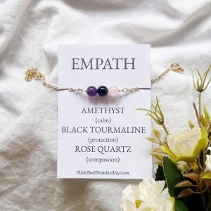 EMPATH chain bracelet protection bracelet empath bracelet crystal bracelet black tourmaline Empath protection psychic protection empath gift