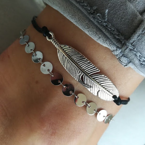 Feather Anklet, Feather Jewelry, Silver Feather, Feather, Beach anklet, Boho Anklet, Feather Charm, Feather Ankle Bracelet, Travel Anklet