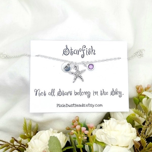 Starfish Bracelet, Starfish Jewelry, Friendship Bracelet, Silver Starfish, Bridesmaid Gift, Bridesmaid Bracelet, Beach Bracelet, Starfish