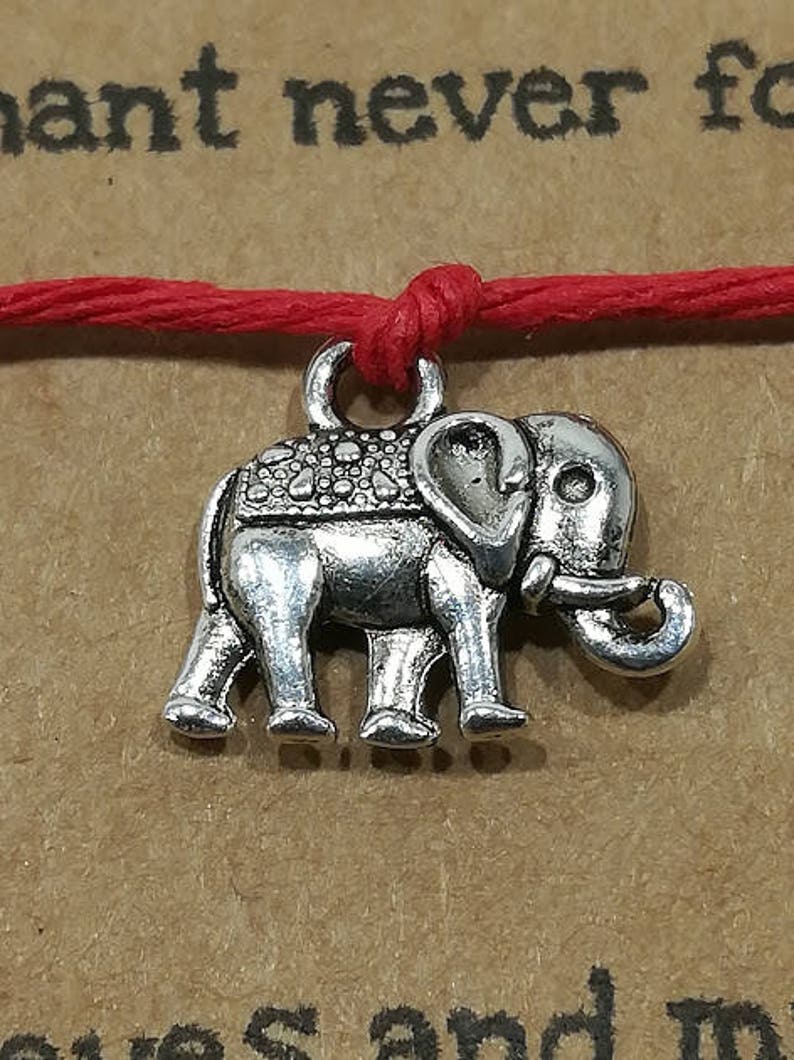 Elephant Wish Bracelet, Elephant Strength Bracelet, Memory Elephant Bracelet, Elephant Jewellery, Elephant Gift,Elephant Friendship Bracelet image 5
