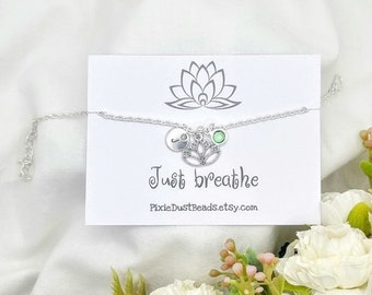 Lotus Flower Bracelet, Lotus Bracelet, Yoga Bracelet, Lotus Flower, Yoga Jewelry, Friendship Bracelet, Silver Lotus, Personalised Lotus Gift