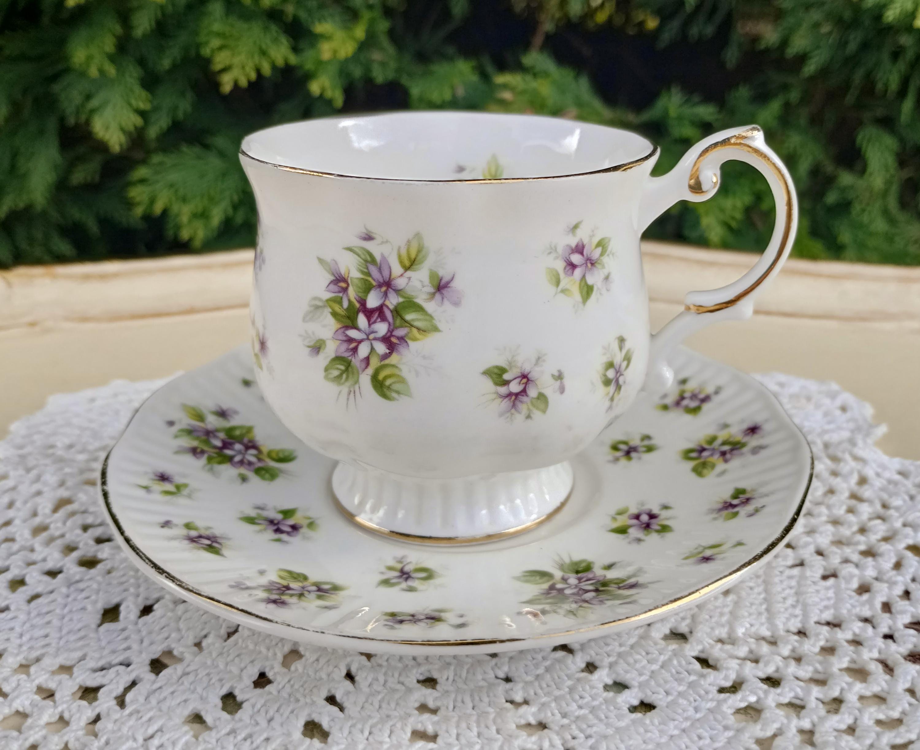 Antique cup with violets - Etsy 日本