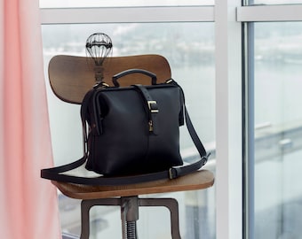 Black Top Handle Handbag for a Woman: Customizable Stylish and Versatile Fashion Accessory