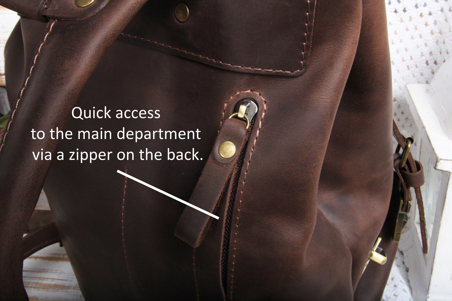 Brown Leather Backpack Purse Women/leather Backpack Etsy