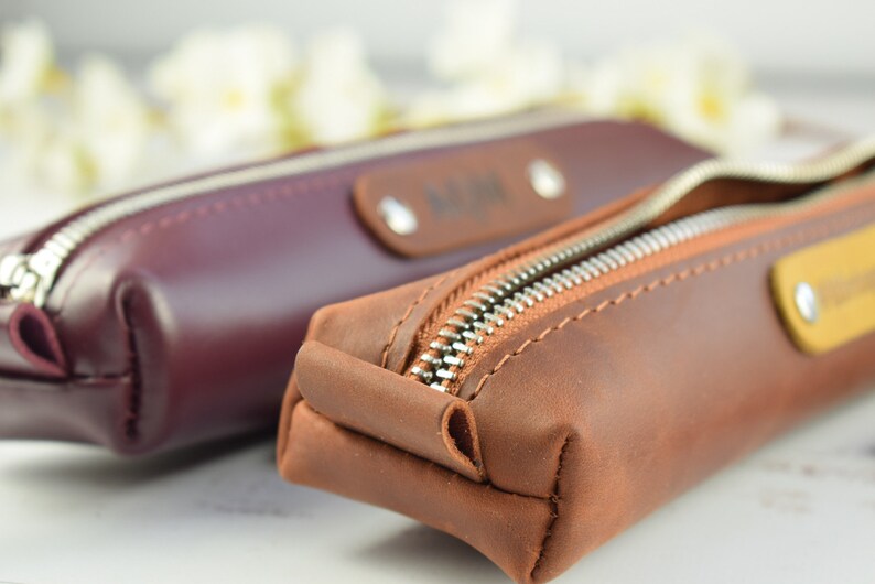 Leather Pencil Case/leather Pencil Pouch/personalized Pencil Etsy