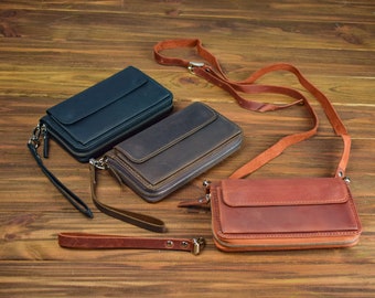 Vielseitige Leder-Wristlet-Geldbörsen und Crossbody-Geldbörsen: Stilvolle Essentials für minimalistische Mode und Alltagskomfort