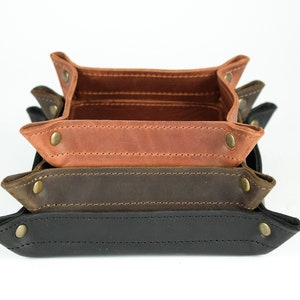 Leather dice tray/Dnd dice tray/Leather tray valet/Personalized catchall tray