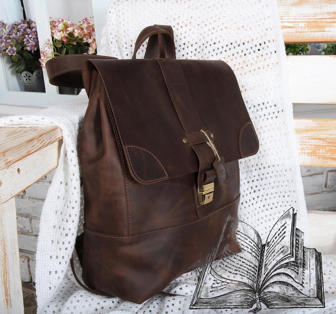 Brown Leather Laptop Backpack Women 13 & 15 Stylish and Functional Bag