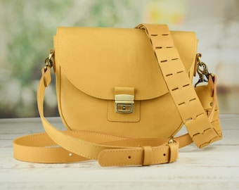 Genuine Leather Handmade Shoulder Bag for Women with Crossbody Strap