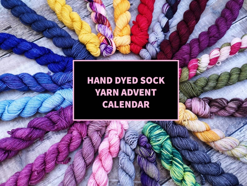 Hand dyed Yarn Advent Calendar 25 Mini Skeins Gradient Etsy