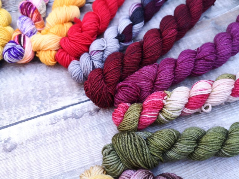 Hand dyed Yarn Advent Calendar 25 Mini Skeins Gradient Etsy