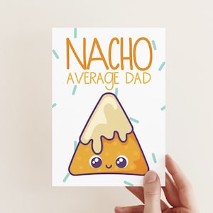 Cartão médio do dia dos pais do pai Nacho, cartão engraçado do dia dos pais, cartão de felicitações para impressão para o pai, cartão fofo para ele, download digital SOMENTE