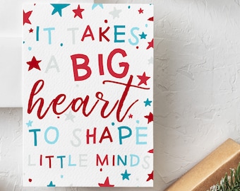 Thank You Card for Teachers, Printable Teacher Card, Teacher Card, Teacher Thank You Card, Digital Download