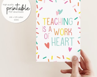 Teacher Appreciation Card, Teacher Thank You Card Printable, Printable Thank You Card, Digital Download ONLY