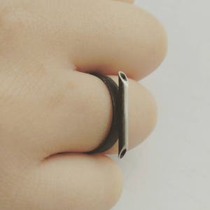 Silver Line - Oxidized silver ring, handmade minimalist ring, edgy, sterling silver ring , minimalist, handcraft jewelry, geometric