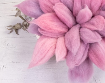 Lilac Merino wool photo prop, Newborn photography basket stuffer, felted newborn props wool layer