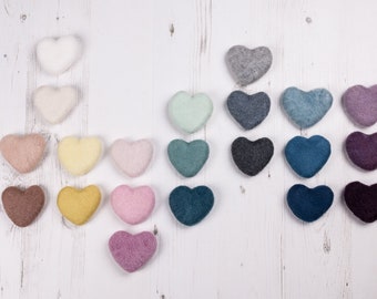 Set of 4cm Needle Felted newborn wool heart photo prop, felted heart, wool photo prop