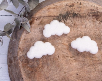 Felt clouds needle felted newborn photography props and wool felted shapes