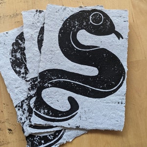 Linocut snake