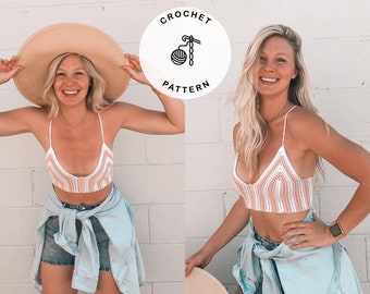 Crochet Bralette Pattern - Tank Crop Top Crochet Pattern, Top Pattern, Crochet Top, Crochet croptop, Crochet swim - Primrose Croptop