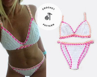 Vibrant Crochet Bikini Pattern - Crochet bikini top - Crochet bikini bottoms