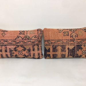 Matching Cushion, Pillow Cover, Vintage Carpet Pillow, Pair Pillows, Handmade Carpet Pillow, 10&quot; X 16&quot; Inches