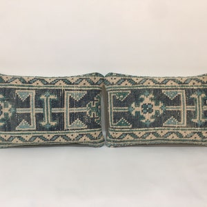Decorative Small Pillow Case, Home Decor Pillow, Vintage Textile Lumbar Pillow, Wool Carpet Rug Pillow, Pair Pillow Case, Sale Pillow Case