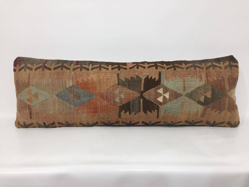 ORGANIC Wool Kilim Sheep Wool Farmhouse Large Kilim Pillow Cover 12/'/'x37/'/' Kilim Pillow Antique Pillow Muted Kilim Vintage Pillow Cover