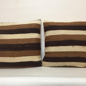 18x18 Pair kilim pillow cover, Natural organic wool pair cushions, Set of two pillows, Pair kilim pillow, Handmade vintage cushion covers