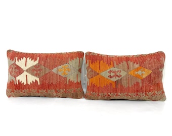10&quot;X16&quot; Pillow Cover, Muted Color Pillow Cover, Turkish Pillow Cover, Antique Pillow Cover, Bohemian Pillow, Handmade Pair Cushion Cover