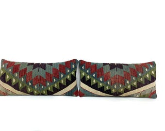 Pair Kilim Pillow Cover, Antique Cushion Cover, Carpet Pillow Cover, Wool Pillow Cover, Pair Pillow Cover, Wool Handmade, Vintage Pair Case