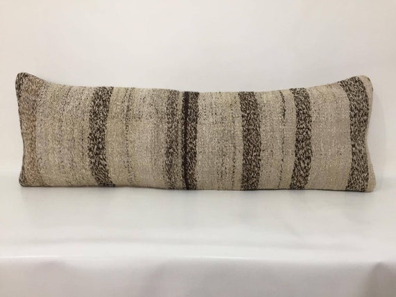 12x36 Pillow,organic Pillow,bed Pillow,wool,french Cottage Decor,rustic  Throw Pillow,cottage Chic Pillow,farmhouse Pillow,kilim Pillows 