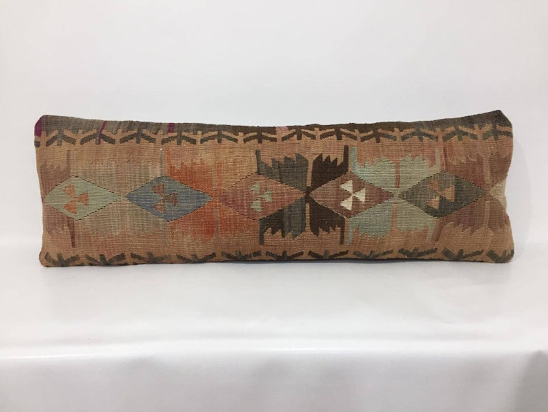 ORGANIC Wool Kilim Sheep Wool Farmhouse Large Kilim Pillow Cover 12/'/'x37/'/' Kilim Pillow Antique Pillow Muted Kilim Vintage Pillow Cover
