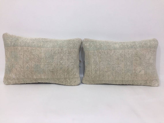Soft Muted Color Matching Pillows, Faded Pair Lumbar, Oriental Pillow  Accent Pillow Throw Pillow Small Chair Pillow, 10 X 16 Inches 