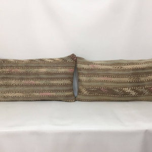 Vintage Pair Pillows, Pair Pillow Covers, 12”X24” Pillow Covers, Muted Pillow Cover, Set of Two Pillows, Turkish Pillows, Small Pillow Cover