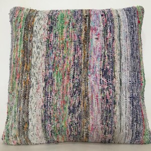 Kelim Kissen, 24x24 Kissenbezug, Urlaub Rustikales Wohndekor, großer Kissenbezug, Kelimkissen, Weihnachtsgeschenk, Geschenkidee