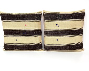 Minimalist Kilim Pillow, Large Bed Pillow, Rustic Farmhouse Decor Pillow, 24x24 Pillow DELIVERED DUTY PAID!!!
