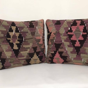 Bohemian Kilim Pillow, 16x16 Pillow Cover, Kilim Cushion, Sofa Pillow, Pillow Cover, Cushion Cover, Turkish Kilim Pillow, 40x40 Cm Pillows