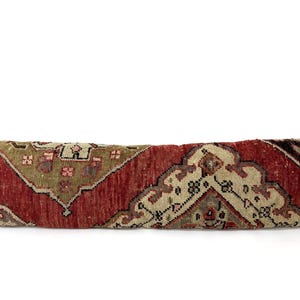 12X49 Neutral Terracotta Red & Olive Green Minimal Boho Long Pillow for Bench Sofa Decor